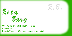 rita bary business card